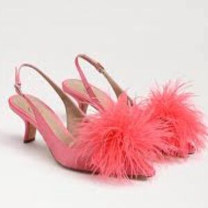 Sam Edelman Bianka Feather Slingback Pump Pink size 6.5